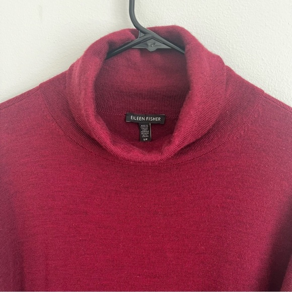 Eileen Fisher Sweater Mock Turtleneck Fine Merino Wool Tunic seasonal oversized - Picture 3 of 7